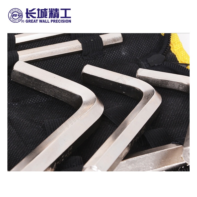 长城精工9pcs牛津包镀镍标准内六角扳手组套 338309